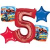 Anagram Blaze 5th Birthday Party Supplies 5pc Monster Machines Balloon Bouquet Decorations