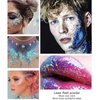 Body Glitter Gel 16 Color Sequins Glitter Gel Easy to Apply&Clean, Festival Glitter Christmas Makeup for Women Long Lasting Sparkling Suitable for Body, Face, Hair, Eyes PeacockBlue(Chunky Glitter)