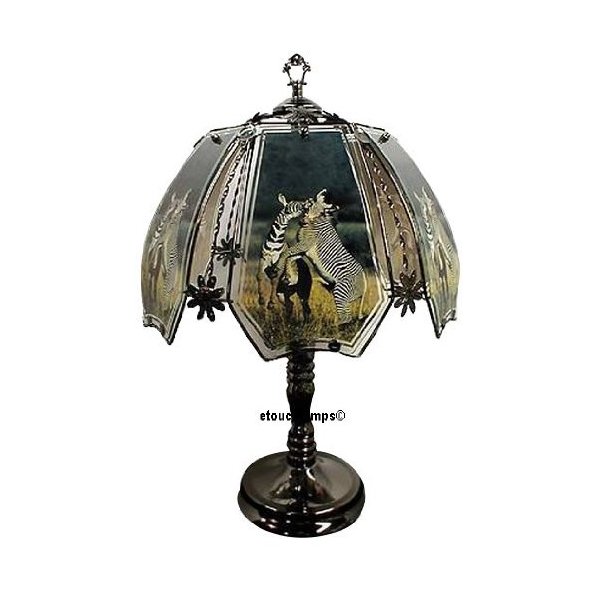 Zebra Touch Lamp with Black Chrome Finish