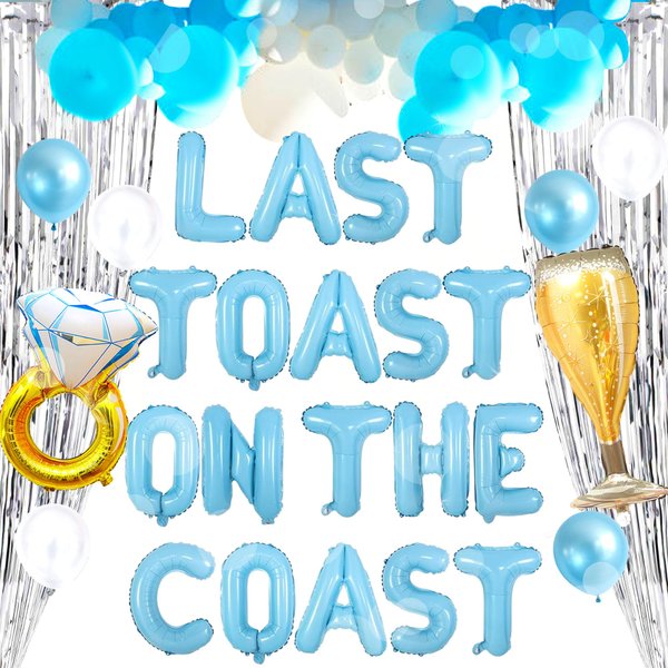 JeVenis Last Toast On The Coast Balloon Banner Beach Bach Balloon Beach Bachelorette Party Decorations Coastal Bach Party Supplies
