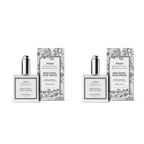 Bakuchiol Facial Serum Oil 1.7 oz (2 PACK) - Retinol Alternative - - All Natural Plant Derived Ingredients - Bakuchiol, Squalane, Vitamin C, Rose Hip Oil and Vitamin E