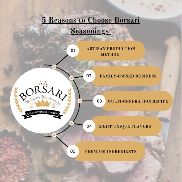Borsari Seasoned Salt Gift Set - Gluten Free Gourmet Sea Salt Blends With Herbs and Spices - Set of 3, 4 oz Shaker Bottles - Includes Savory, Citrus, and Original Seasoning