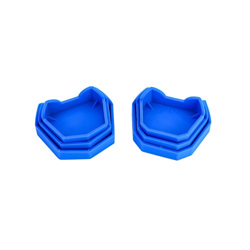 QWORK Dental Base Forming Kit, 6 Pcs Casting Trimming Dental Impression Tray Dental Plaster Mold Base for Store Dental Impression Trays Lab Model Base Set