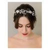 SWEETV Flower-Leaf Bridal Headpieces for Wedding Hair Band for Brides Headband Rhinestone Wedding Headband Silver Flower Girl Bridesmaid Hair Vine