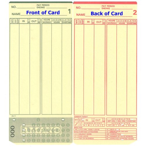 WEUANY Cards for The Amano MJR-7000 Time Clock c