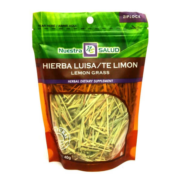 Lemongrass Tea - Hierba Luisa - Herbal Tea Leaf from Peru - For the Maintenance of Good Health - 40g in a Zip-Lock Bag - 100% Natural and Caffeine Free Leaves