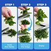 Jenaluca Herb Scissors with 5 Blades and Safety Cover - Salad Scissors - Cut, Chop & Mince Fresh Herbs & Leafy Greens - Stainless Steel Kitchen Shears with Cleaning Comb - Cool Kitchen Gadgets (Green)