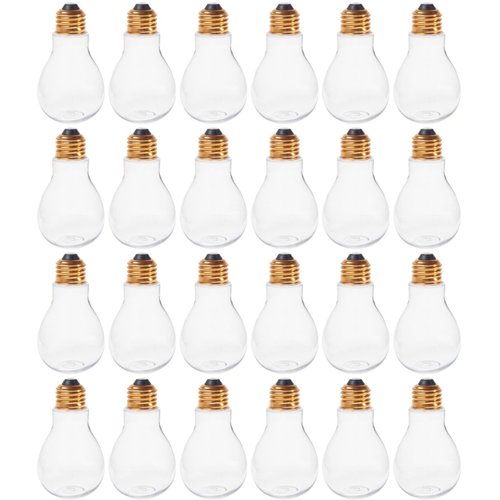 Creative Hobbies® Clear Fillable Plastic Light Bulbs – DIY Crafts, Party Favors & Wedding Decor – Standable Design | 24 Pack