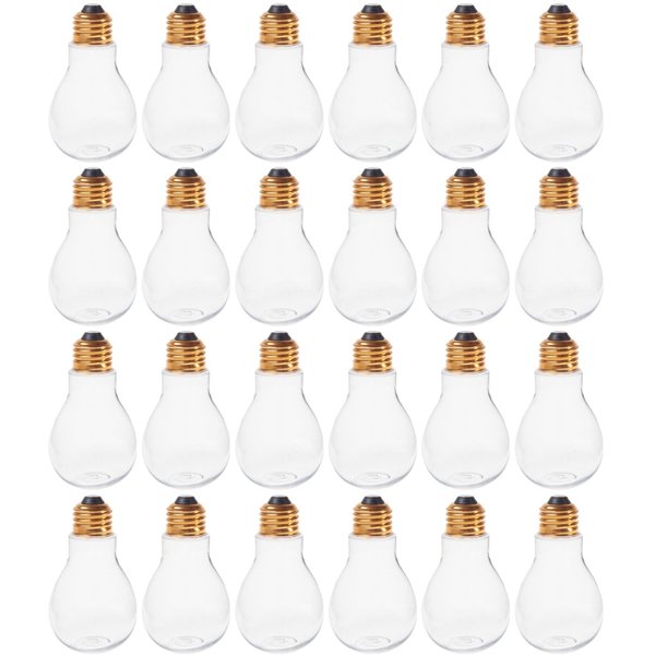 Creative Hobbies® Clear Fillable Plastic Light Bulbs – DIY Crafts, Party Favors & Wedding Decor – Standable Design | 24 Pack