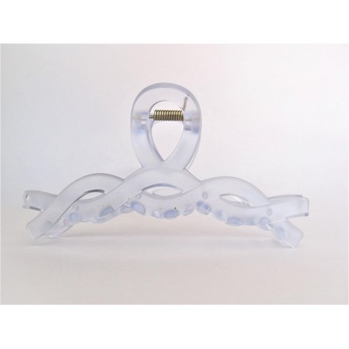 Generic Long clear frosted blueish/gray hair claw clip for long hair