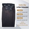 Black Hair Extensions Clip in Human Hair,4 Pieces Real Hair Extensions Clip ins Remy Human Hair Clip on Double Weft Lace Hair Extensions Full Head for White Women 18 inch 100G