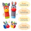 PHEZAPA Baby Wrist Rattles Foot Finder Socks Set, Infant rattle Socks and baby hand rattles wrist, Newborn Soft Sensory Toys,Infant Wrist Rattles for Babies 0-6 Months,Baby Gifts 6-12 Months（classics）