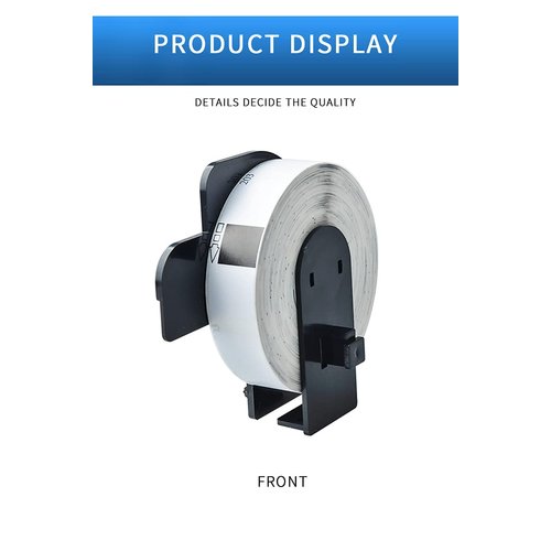Aomya 4 Pack DK-1203 Compatible BRO Die-Cut File Folder Labels Paper Roll 2/3" x 3-7/16"(17mm x 87mm) White Labels with 4 Reusable Cartridges use for QL-700 QL570 QL710W QL800 QL810W QL1060N(4)
