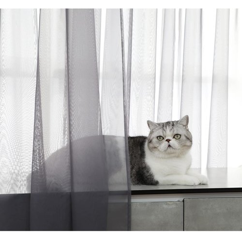 PHILEASY Window Sheer Dark Gray Curtains 108 Inches Long 2 Panels Sheer Curtains Sheer Curtain Basic Rod Pocket Panel for Bedroom Living Room Yard Kitchen (52" W x 108" L | 2 pcs, Dark Gray)