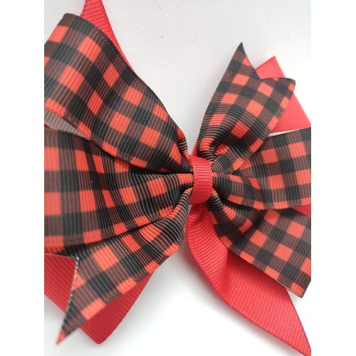 Red and Black Plaid Christmas Holiday Hair Bow