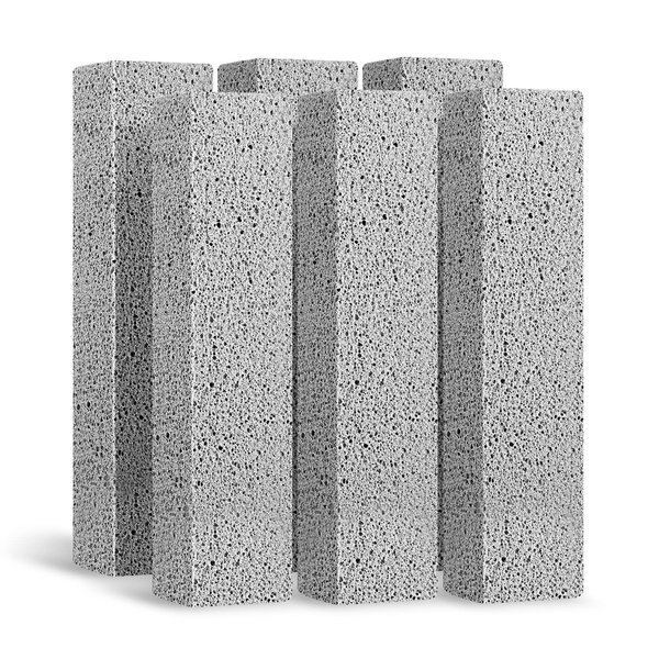 Lenicany 6Pack Pumice Stone for Toilet Cleaning Bowl Stick,Powerfully Cleans Hard Water Rings, Calcium Buildup & Stains, Suitable for Cleaning Toilet, Bathtubs, Kitchen Sink, Grill
