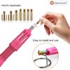 Genround Hotfix Rhinestones Applicator, Hotfix Applicator Tool Iron-on Wand Tool Set with 3 Boxes of Flat Back Gems Round Crystal Rhinestones/Storage Box/Tweezer/Gems Picking Pen for Clothes Shoes
