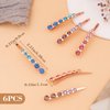 HINZIC 6PCS Crystal Floral Hair Clips Metal Diamond Bobby Hair Pins Pink Spiral Bling Decorative Hair Accessories for Women Girls Gift(Pink,Purple,Blue)