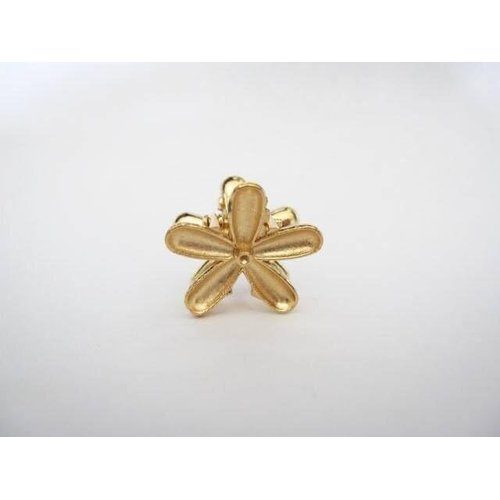 Generic Small mini gold flower petals metal hair claw clip