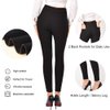 Ginasy Dress Pants for Women Business Casual Stretch Pull On Work Office Dressy Leggings Skinny Trousers with Pockets Black