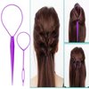 ZVOREL 8Pcs Hair Brushes Set with 4Pcs Topsy Hair Tail Tools 1Pcs Bristle Teasing Hair Brush 1Pcs Edge Control Brush 2Pcs Metal Pin Rat Tail Combs for Woman Girl Hair Styling,Edge&Back Brushing purple