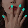 WOKOTO 12 Sheets Luminous Solid Nail Polish Strips with Nail File Self-Adhesive Glow in Dark Gel Nail Strips Stick On Nail Stickers Full Nail Wraps for Women Nail Art Polish Stickers for Nails