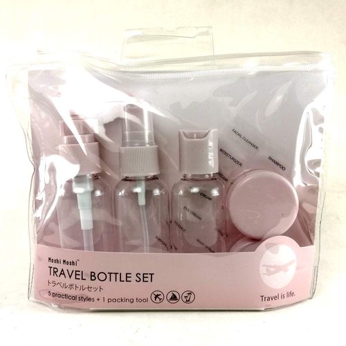 Travel Bottle Set 5 Practical Styles + 1 Packing Tool Pink Color for Conditioners Lotions Creams Handspray Body Soap Hand Soap Makeup and More