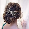 Campsis Rhinestone Bridal Wedding Hair Comb Crystal Side Comb Bride Hair Accessories for Women and Girls (Silver)