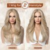 LONAI Blonde Wigs for Women 24" Long Natural Blonde Middle Part Layered Wig Synthetic Hair Wig for Daily Use Party Cosplay