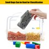 Storage Organizer for Lego Box Table Toys Containers Storage with Building Baseplate Lid Toy Bins for Kids Organizer Compressible Brick Box for Lego with 1 Toy Storage Bag,5 Small Compartments Bags
