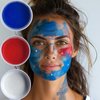 Red White and Blue Face Paint-USA American Flag Patriotic Stripe Fan Face Body Paint,Independence Day Face Painting Kit for Sports Makeup,4th of July 3 Colors Paint Set for Baseball Softball Players