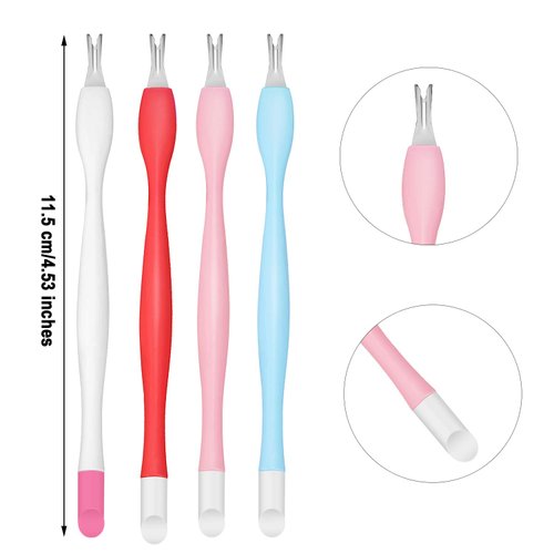 30 Pieces Cuticle Trimmer Remover Pusher Rubber Nail Cuticle Pusher Tipped Nail Cleaner Fork Double End Dead Skin Callus Removal Practical Nail Art Tools for Men and Women (Assorted Colors)