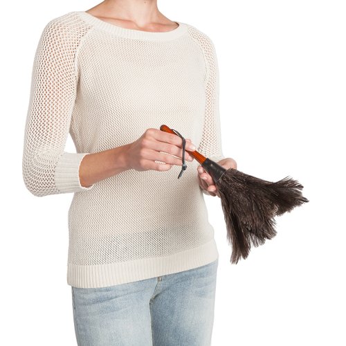 Redecker South African Ostrich Feather Duster, 11-3/4-Inches, Set of 2