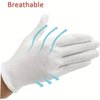 2 Pairs White Cotton Gloves 100% Cotton Moisturising and Protective Gloves Cotton Gloves for Eczema & Dry Hands, inspection Gloves| Coin Handling and Jewelry Inspection Gloves