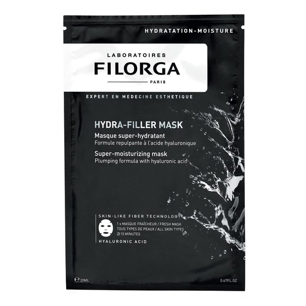 Filorga Hydra-Filler Super Moisturizing Personal Skincare Face Mask, Sheet Mask With Concentrated Serum of Hyaluronic Acid and Aloe to Hydrate Skin and Boost Complexion Care, 0.81 oz.