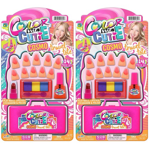 JA-RU Makeup Toy for Girls (2 Beauty Kits) Eyeshadow Palette, Toy Lipstick, Nail Gloss, Fake Nails. Kids Pretend Play. Princess Beauty Set. Birthday Girl Gifts & Accessories. 1621-2