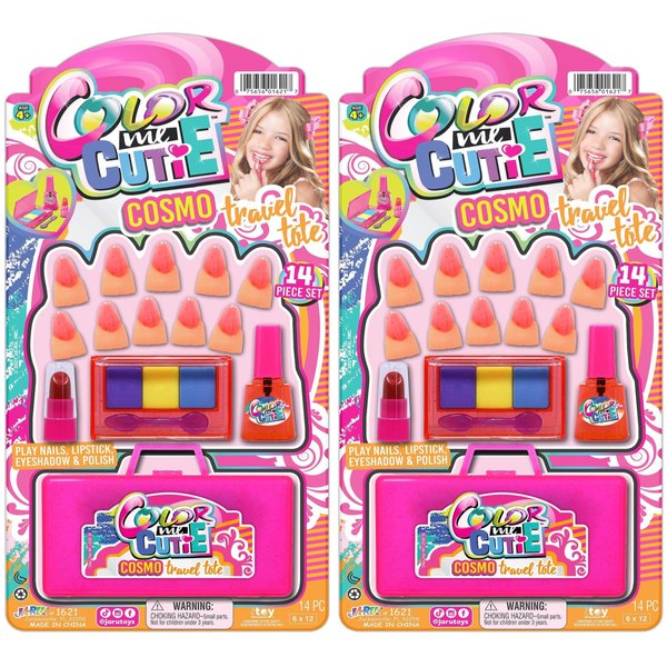 JA-RU Makeup Toy for Girls (2 Beauty Kits) Eyeshadow Palette, Toy Lipstick, Nail Gloss, Fake Nails. Kids Pretend Play. Princess Beauty Set. Birthday Girl Gifts & Accessories. 1621-2