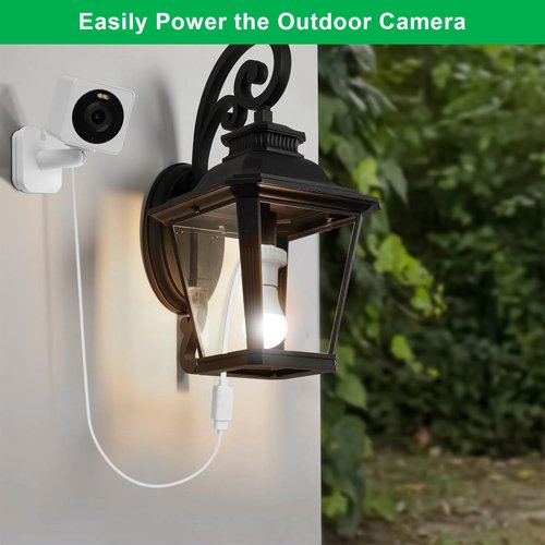 UYODM 2 Pack Lamp Socket Power Adapter for Wyze Cam v3/v4/v3 Pro/OG,Wyze Cam Pan v3, E26 Socket USB Adapter 5V 2A for Security Camera,LED Strips and Easy to Install