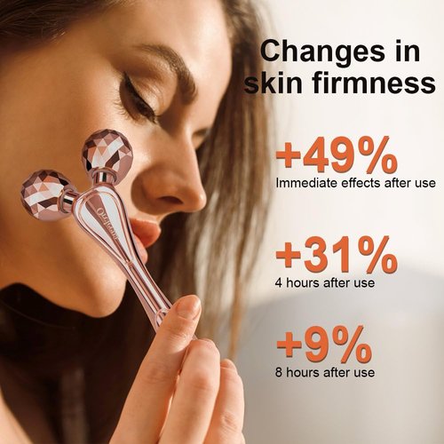 ORCLEENA 3D Face Roller Massage Tool Facial Massager Metal Set Skin Care Hypoallergenic Versatile Anti-Wrinkle Smoothing Fine Lines for Firming Easing Facial Fatigue Office Travel-Friendly