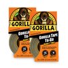 Gorilla Tape, Mini Duct Tape to-Go, 1" x 10 yd Travel Size, Black, (Pack of 2)