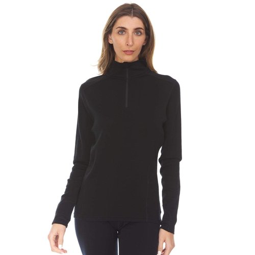 Minus33 Merino Wool Sequoia Women's Midweight 1/4 Zip Black XXL