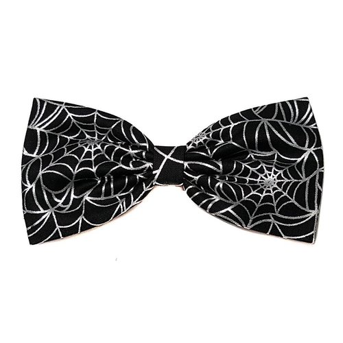 Halloween Hair Bow Collection (Alligator Clip, Metallic Spider Web/Black)