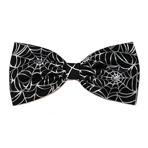 Halloween Hair Bow Collection (Alligator Clip, Metallic Spider Web/Black)