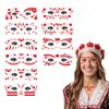 Canada Day Temporary Tattoos, Canada Flag Face Tattoo Stickers Red White Design Flag Maple Leaf Sports Temporary Face Tattoos Stickers for Kids Girls Adults Carnival Party Festival Gifts 10 Sheets