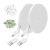 JJMASEE 2Pack 20FT Power Extension Cable for Wyze Cam V3/OG/V3 Pro, Arlo Essential, Eufy, SimpliSafe, Blink, YI (Not for Wyze Pan v3), Weatherproof Charging Power Cord for Security Camera(White)