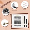 QUEWEL DIY Eyelash Extensions Kit, Lash Clusters 144 Pcs, Clusters Eyelash Applicator Tool, Super Hold Cluster Lashes Bond and Seal, Glue Remover Easy to Apply at Home(S012-Kit)