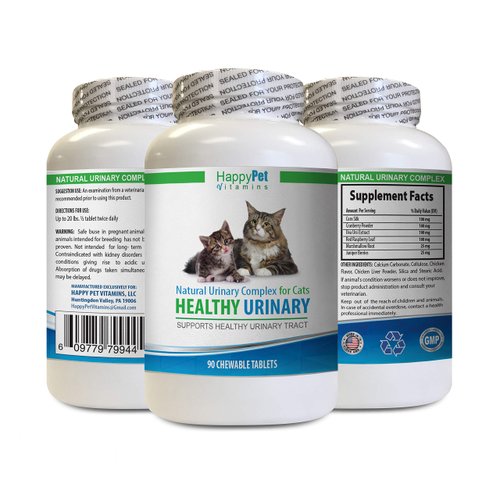 HAPPY PET VITAMINS LLC cat Urinary Problems - CAT Healthy Urinary Complex - UTI Solution - Natural Formula - Anti INFLAMMATORY - Cranberry Relief for Cats - 1 Bottle (90 Tablets)