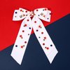 4th of July Accessories Hair Bows for Women Silky Satin White Hair Bows American Flag Star Bows Patriotic Hair Bow Clips USA Fourth Of July Hair Accessories Outfits Gifts Party Favors (White 2)