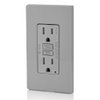 Leviton GFCI Outlet, 15 Amp, Self Test, Tamper-Resistant with LED Indicator Light, Protection from Electric Shock and Electrocution, GFTR1-GY, Gray