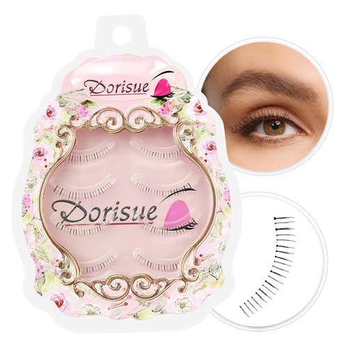 Dorisue Bottom lashes Lightweight Short Lower lashes 4 Pairs Lashes Pack Natural Looking wispy lashes